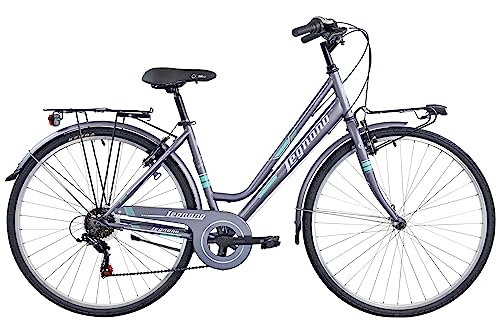 Legnano Damen Versilia City Bike, Dunkelgrau matt und Aquamarin, 46 von Legnano