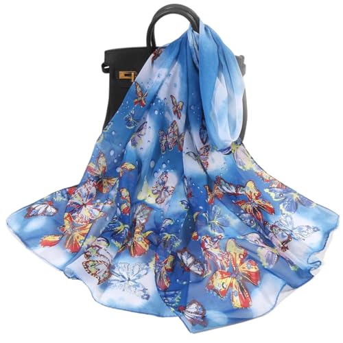 Lehourmast Schals Tücher Halstuch Scarf Schal Damen 155X48Cm Blau von Lehourmast