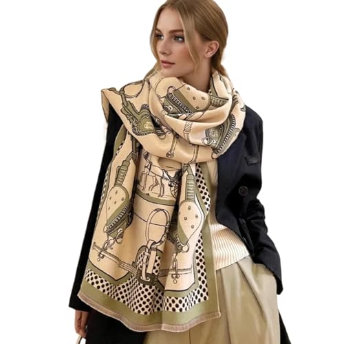 Lehourmast Schals Tücher Halstuch Scarf Schal Für Damen Mit Kette - Grün Lehourmast Schals Tücher Halstuch Scarf Schal Für Damen Mit Kette - Grün von Lehourmast
