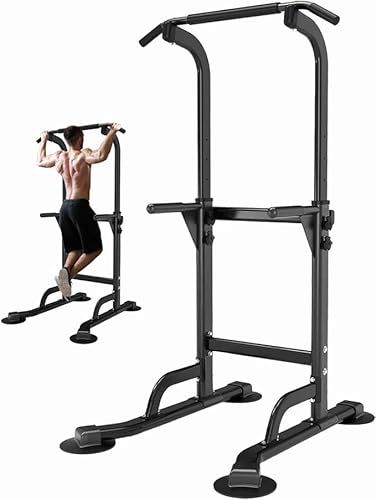 Leiblsufo Power Tower Dip Station Höhenverstellbar Trainingsgeräte Fitness Workout Station Klimmzugstange für Home Gym von Leiblsufo