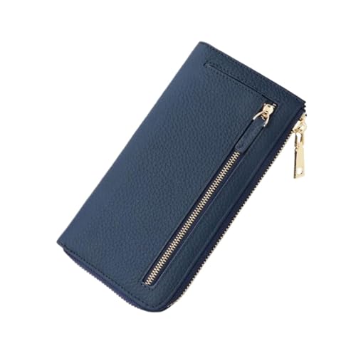 Lejdi Geldbörsen Damen Geldklammern Kartenetuis aus echtem Leder Geldbörsen Blocking Wallet Geld-Organizer Handtaschen 7,9 Zoll(Blue) von Lejdi