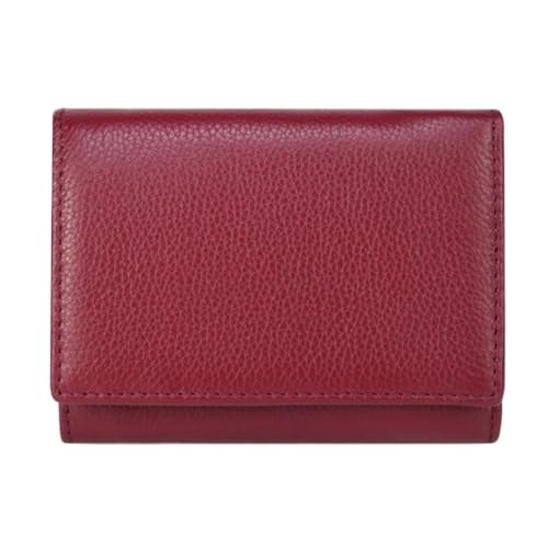 Lejdi Geldbörsen Damen Kleine Geldklammern Kartenetuis aus echtem Leder Geldbörsen Handtaschen Blockierende Geldbörse Geld-Organizer(Red) von Lejdi