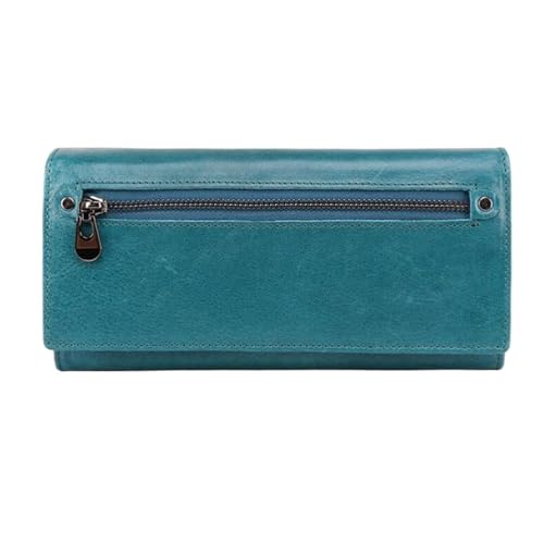 Lejdi Geldbörsen Geldbörsen for Damen Geldklammern Handtaschen Abendtaschen Kartenetuis aus echtem Leder(Blue) von Lejdi