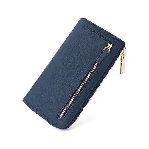 Lejdi Geldbörsen Handtaschen Geldbörsen for Damen Geldklammern Abendtaschen aus echtem Leder Kartenetuis(Blue) von Lejdi