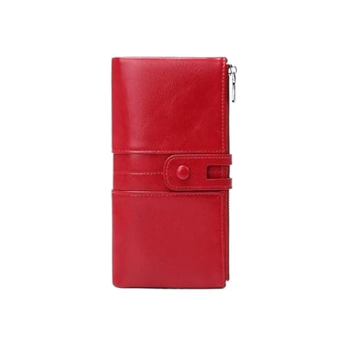 Lejdi Handtaschen Business-Geldbörsen Damen Geldklammern Leder Kartenetuis Geldbörsen Blocking Wallet Geld-Organizer 7,9 Zoll(Red) von Lejdi