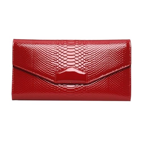 Lejdi Handtaschen for Damen Geldklammern Schultertaschen Geldbörsen Abendtaschen Portemonnaies Geld-Organizer Kartenetuis aus echtem Leder(Red) von Lejdi