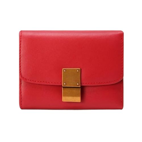 Lejdi Kleine Geld-Organizer, Geldklammern for Damen, Geldbörsen, Kartenetuis aus echtem Leder, Geldbörsen, Handtaschen, Blockier-Geldbörse(Red) von Lejdi