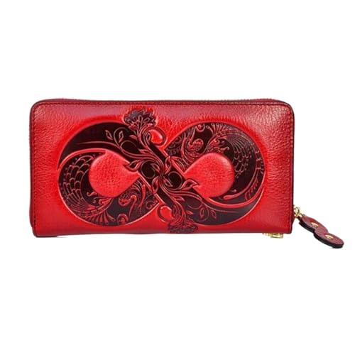 Lejdi Retro Handtaschen Geldbörsen for Frauen Geldscheinklammern Geldbörsen Abendtaschen Kartenetuis aus echtem Leder(Red) von Lejdi