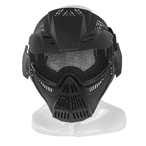 LEJUNJIE Taktische Stahlmaske Airsoft-Maske, Maske für das ganze Gesicht, Mesh-Maske, Schutzmaske, Militärschutzmaske, ideal für Paintball CS von LEJUNJIE