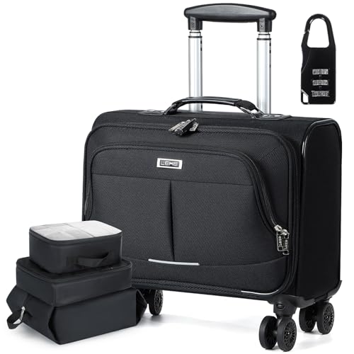 Lekespring Business Trolley mit TSA Vorhängeschloss - Rolling Laptop Case mit Rollen und bis zu 15.6 Zoll Laptopfach, wasserdichte Aktenkoffer Rollkoffer für Reisen Business, Schwarz Lekespring Business Trolley mit TSA Vorhängeschloss - Rolling Laptop Case mit Rollen und bis zu 15.6 Zoll Laptopfach, wasserdichte Aktenkoffer Rollkoffer für Reisen Business, Schwarz von Lekespring