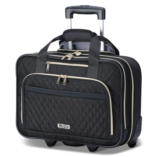 Lekespring Laptop Trolley Business mit Rolling Rädern, Stylische Wasserdicht Handgepäck Koffer Organizer mit 15.6 Zoll Laptopfach, Rollkoffer Aktenkoffer für Reisen/Business/Damen, Schwarz Lekespring Laptop Trolley Business mit Rolling Rädern, Stylische Wasserdicht Handgepäck Koffer Organizer mit 15.6 Zoll Laptopfach, Rollkoffer Aktenkoffer für Reisen/Business/Damen, Schwarz von Lekespring