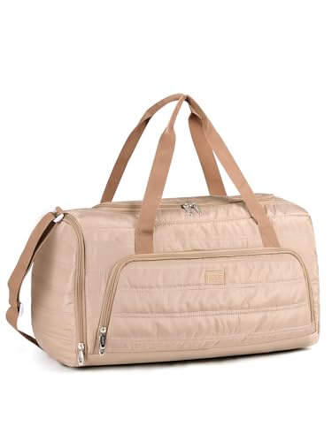Lekespring Reisetasche Damen 60L Puffer Sporttasche mit Schuhfach Weekender Wasserabweisend Travel Bag Handgepäck Gym Bag Kliniktasche Geburt Krankenhaustasche FüR Fitness, Sauna, Khaki Lekespring Reisetasche Damen 60L Puffer Sporttasche mit Schuhfach Weekender Wasserabweisend Travel Bag Handgepäck Gym Bag Kliniktasche Geburt Krankenhaustasche FüR Fitness, Sauna, Khaki von Lekespring