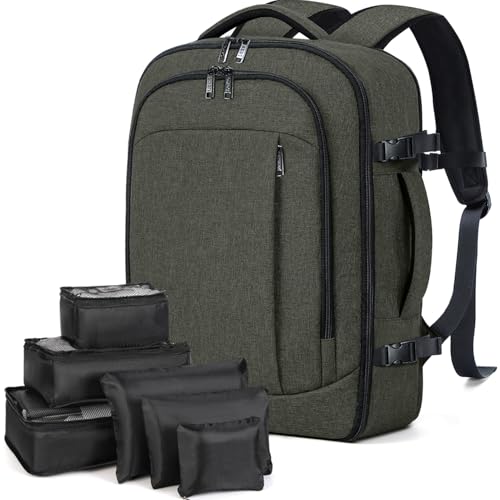 Lekespring Rucksack Handgepäck Flugzeug für Ryanair Handgepäck 40x20x25 Reiserucksack mit 6 Teilige Kleidertaschen-Packing Cubes für Kurze Tirp Business Arbeit, Dunkelgrün Lekespring Rucksack Handgepäck Flugzeug für Ryanair Handgepäck 40x20x25 Reiserucksack mit 6 Teilige Kleidertaschen-Packing Cubes für Kurze Tirp Business Arbeit, Dunkelgrün von Lekespring