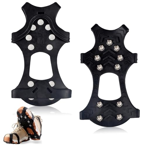 Lelang Steigeisen Eisstollen für Schuhe und Stiefel, rutschfeste Schuhspikes mit 11 Edelstahlzähnen, Schuhkrallen Stretch Schuhspikes für Winter Outdoor Walking, Angeln, Klettern und Wandern Lelang Steigeisen Eisstollen für Schuhe und Stiefel, rutschfeste Schuhspikes mit 11 Edelstahlzähnen, Schuhkrallen Stretch Schuhspikes für Winter Outdoor Walking, Angeln, Klettern und Wandern von Lelang