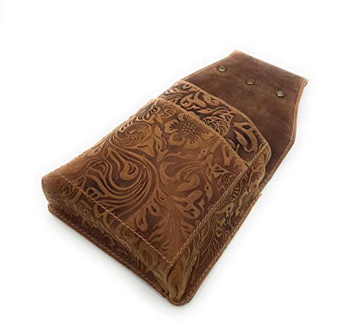 Feminine echt Leder Kellnertasche Kellner Holster Köcher geprägtes erhabenes, Florale Motive, Ranken und Blüten Feminine echt Leder Kellnertasche Kellner Holster Köcher geprägtes erhabenes, Florale Motive, Ranken und Blüten von Lemasi