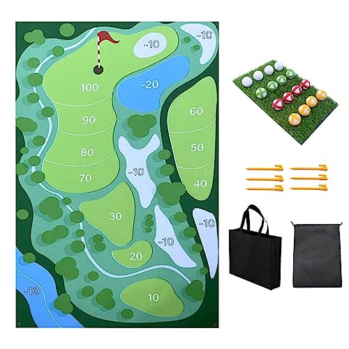 Lembeauty Lässiges Golfspiel Set | Chipping Golf Spielmatte | Golf Practice Putting Matte | Weiches & Haltbares Golf Hitting Pad Für Erwachsene Kinder Indoor Outdoor Golf Training von Lembeauty