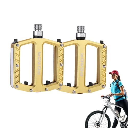 Lembeauty Fahrradpedale mit LED-Lichtern, leuchtende Fahrradpedale,Wiederaufladbare Fahrradpedale aus Aluminiumlegierung | Flaches LED-Fahrradpedal aus Aluminiumlegierung mit verbessertem Grip für von Lembeauty
