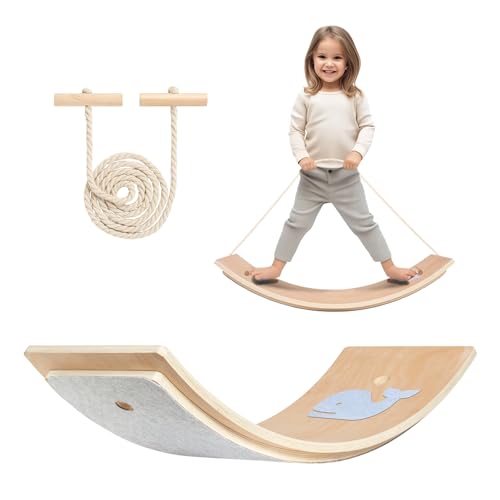 Leogreen Balance Board Kinder Holz,Wackelbrett Balancierbrett mit Fingerschutz, Balanceboard für Kinder inkl. Seil/Anti-Rutsch/Filz, Balancieren Wobbel Board Kinder Montessori Spielzeug,80x30cm Leogreen Balance Board Kinder Holz,Wackelbrett Balancierbrett mit Fingerschutz, Balanceboard für Kinder inkl. Seil/Anti-Rutsch/Filz, Balancieren Wobbel Board Kinder Montessori Spielzeug,80x30cm von Leogreen