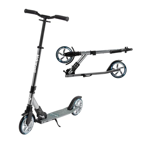 Leogreen Cityroller Scooter Aluminium Scooter mit Klappmechanismus Ständer, 180 mm Advanced Scooter, höhenverstellbar, Klappbarer Roller für Kinder und Erwachsene bis 100kg, Grau Leogreen Cityroller Scooter Aluminium Scooter mit Klappmechanismus Ständer, 180 mm Advanced Scooter, höhenverstellbar, Klappbarer Roller für Kinder und Erwachsene bis 100kg, Grau von Leogreen