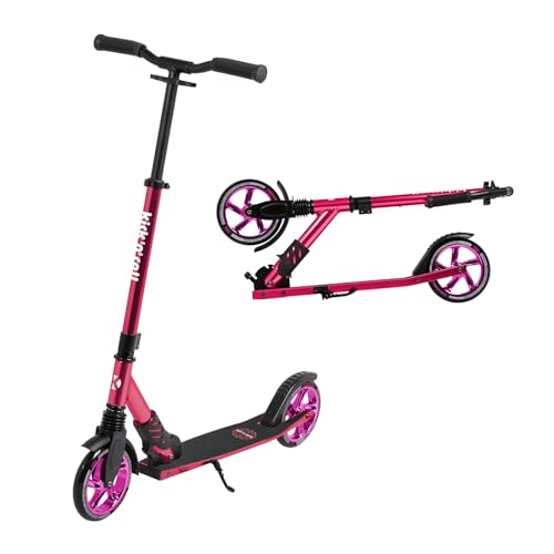 Leogreen Cityroller Scooter, Aluminium Scooter mit Klappmechanismus, Ständer, 180 mm Advanced Scooter, höhenverstellbar, Klappbarer Roller für Kinder und Erwachsene bis 100kg, Rosa Leogreen Cityroller Scooter, Aluminium Scooter mit Klappmechanismus, Ständer, 180 mm Advanced Scooter, höhenverstellbar, Klappbarer Roller für Kinder und Erwachsene bis 100kg, Rosa von Leogreen