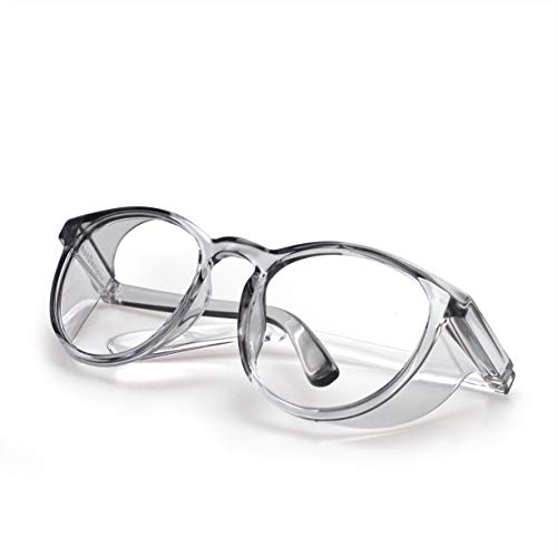 Schutzbrille mit AntiBeschlagBeschichtung taktische Brille mit Seitenschildern klare Schutzbrille mit kratzfestem UV400Schutz Brillengläser innen (transparenter Rahmen und klare Gläser) (schwarz) von LeonDesigns