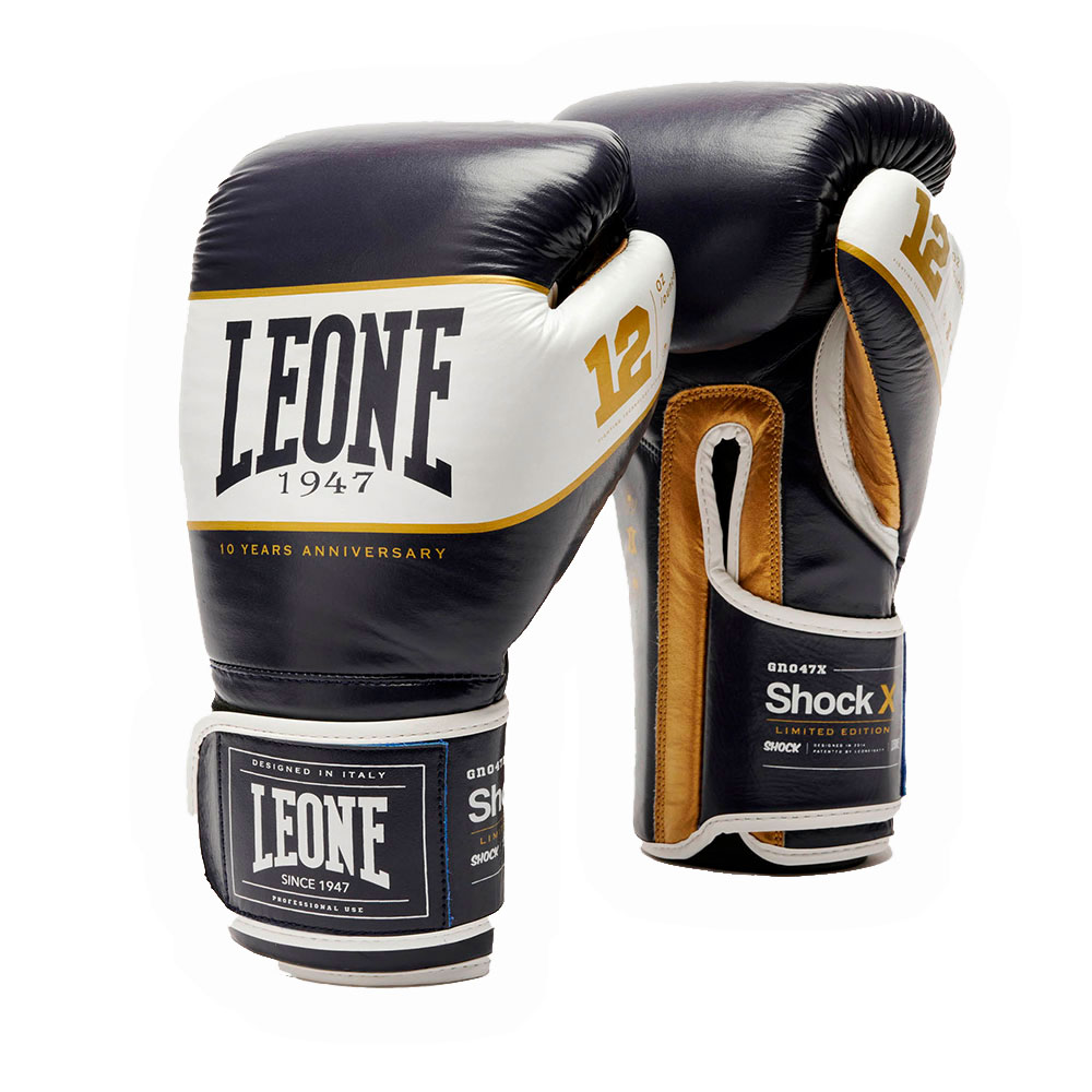 Leone1947 Shock X Artificial Leather Boxing Gloves Blau 10 Oz Leone1947 Shock X Artificial Leather Boxing Gloves Blau 10 Oz von Leone1947