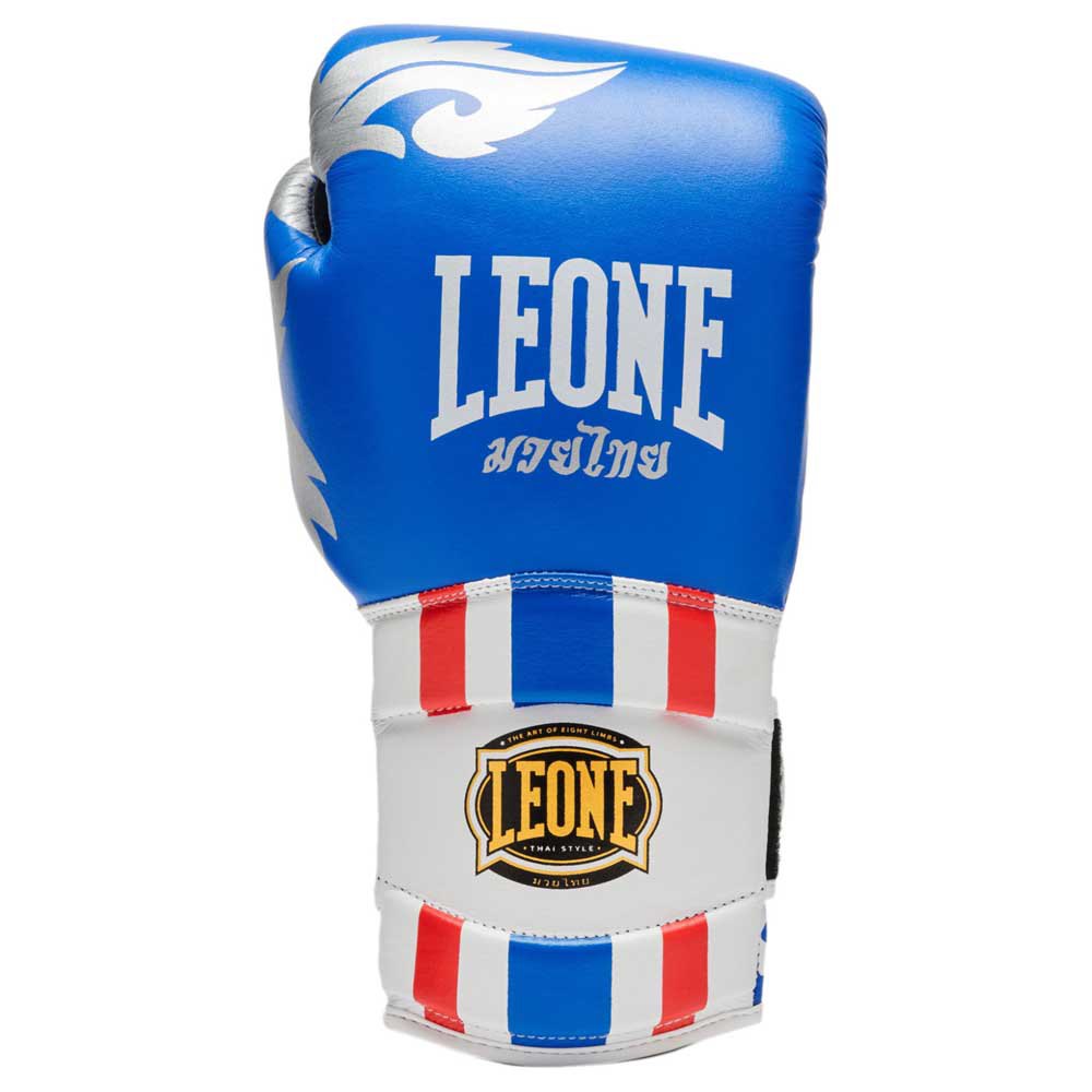 Leone1947 Thai Style Leather Artificial Boxing Gloves Blau 12 oz Leone1947 Thai Style Leather Artificial Boxing Gloves Blau 12 oz von Leone1947