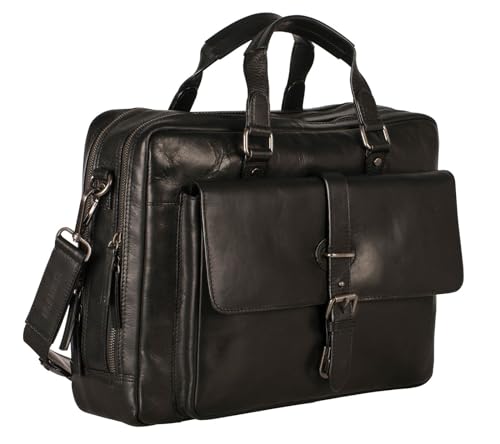 Leonhard Heyden Roma Kurzgrifftasche mit Laptopfach 41 cm Schwarz von Leonhard Heyden