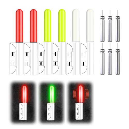 Knicklichter Angeln, 6 Stück LED Knicklicht Angeln Batteriebetrieben, Nachtangeln Rutenspitze Lichter mit Schnalle, Wasserdicht Rutenspitze Leuchtende Bissanzeiger für Nachtangeln und Meeresangeln (D) Knicklichter Angeln, 6 Stück LED Knicklicht Angeln Batteriebetrieben, Nachtangeln Rutenspitze Lichter mit Schnalle, Wasserdicht Rutenspitze Leuchtende Bissanzeiger für Nachtangeln und Meeresangeln (D) von Lergas