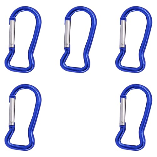 Lerpwige 5 x Federverschlüsse aus Aluminiumlegierung in Fischform, Haken-Clip, Karabiner, Schlüsselanhänger, Taschenclip, Haken, Schnallen, Verbindungsstücke von Lerpwige