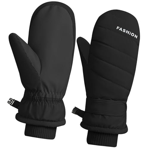 Lerpwige Thermo-Handschuhe mit Fleecefutter, für kaltes Wetter, Abenteuer, Fäustlinge für Damen und Herren, mit verstellbarem Riemen, 2 Stück von Lerpwige