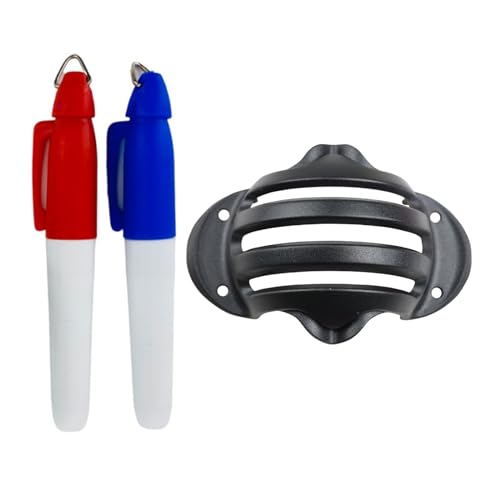 Tragbarer Golfball-Marker mit 2 Stiften, Golfbälle, Linienmarkierung, Zeichenschablonen, Ausrichtungswerkzeuge für Golfsport von Lerpwige