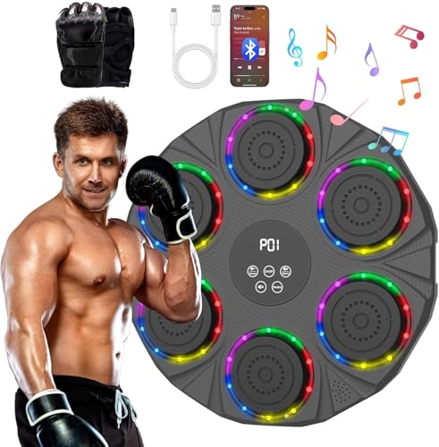LeuKoles 2025 Neu Music Boxing Machine mit Bluetooth,LED Licht BoxMaschine mit Musik mit Boxhandschuhen, Elektronische Boxing Machine zur Wandmontage mit 9Geschwindigkeitsmodi und Zählmodus LeuKoles 2025 Neu Music Boxing Machine mit Bluetooth,LED Licht BoxMaschine mit Musik mit Boxhandschuhen, Elektronische Boxing Machine zur Wandmontage mit 9Geschwindigkeitsmodi und Zählmodus von LeuKoles