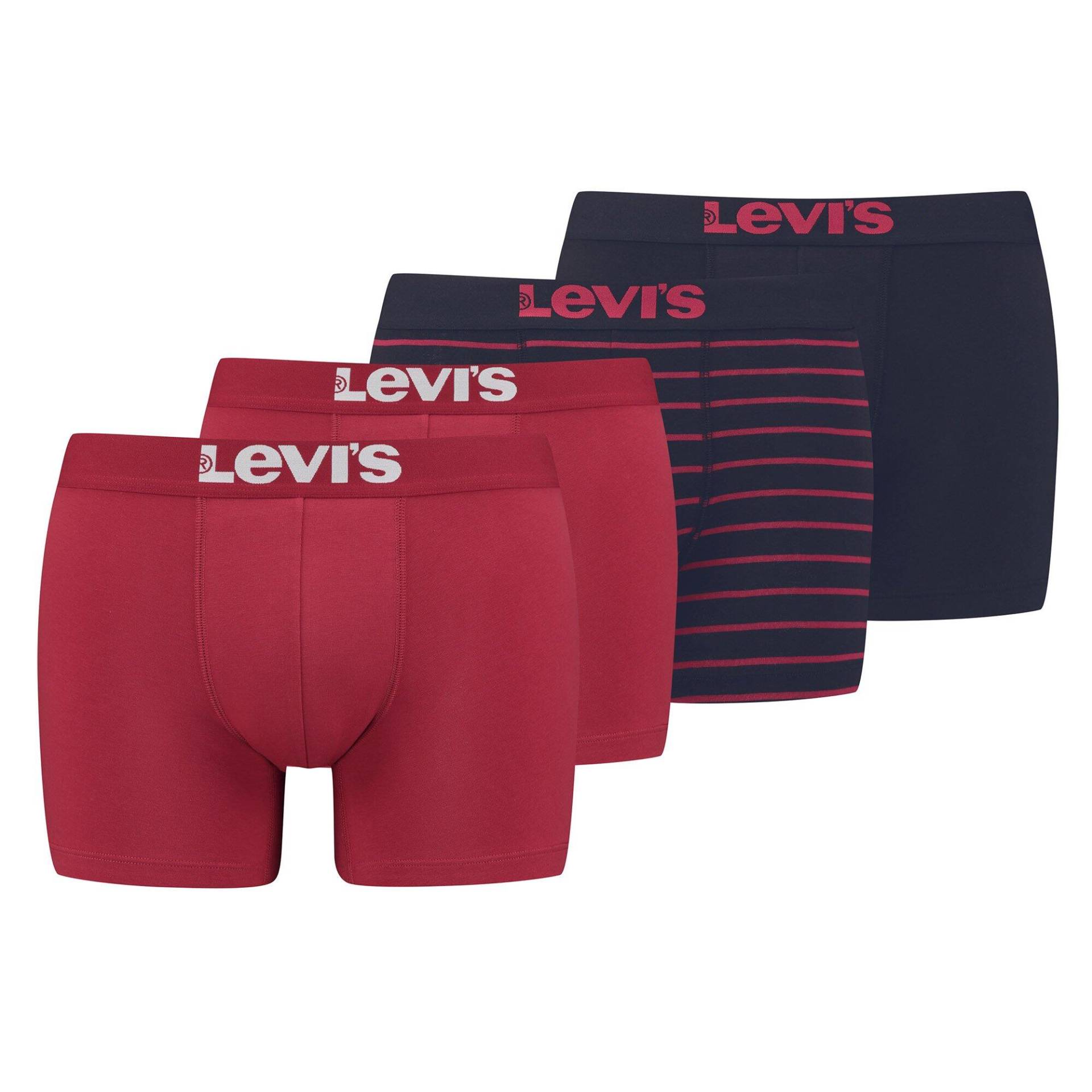 Boxershort Herren 4er Pack Stretch-MEN SOLID BASIC BOXER & VINTAGE STRIPE 4P von Levis