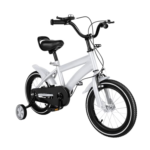 Levkitch 14 Zoll Kinderfahrrad für 3-7 Jahre alte 14"" Räder Rennräder Cityräder mit Stabilisatoren und Korb Anfänger Fahrrad mit Kickstand und Dual Handbremsen Bell Einstellbarer Sitz (Weiß-Schwarz) Levkitch 14 Zoll Kinderfahrrad für 3-7 Jahre alte 14"" Räder Rennräder Cityräder mit Stabilisatoren und Korb Anfänger Fahrrad mit Kickstand und Dual Handbremsen Bell Einstellbarer Sitz (Weiß-Schwarz) von Levkitch