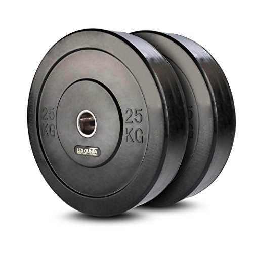 Lex Quinta Bumper Plate/Vollgummi 2x25kg Hantelscheiben für 50mm Hantel Stangen von Lex Quinta