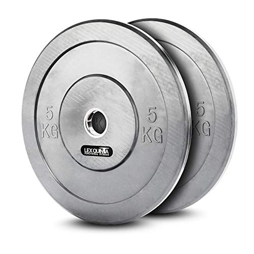 Lex Quinta Vollgummi Bumper Plate GRAU - 2x5kg Hantelscheiben für 50mm - von Lex Quinta