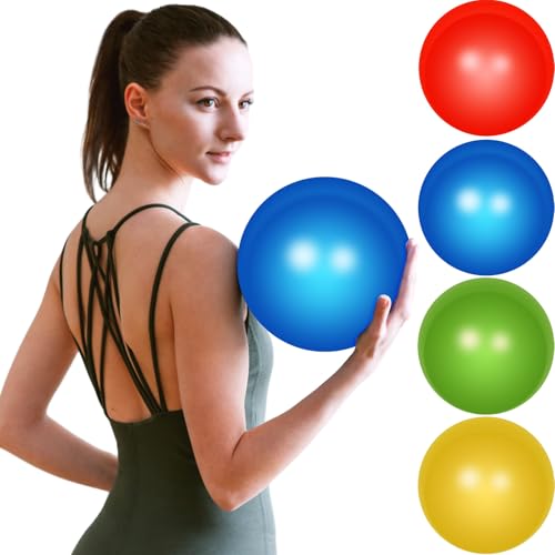 Leyndo Yoga-Ball, Pilates-Ball, Anti-Burst, Schwangerschaftsball, Geburtsball, Fitnessball mit Schnellpumpe für verbesserte Körperhaltung, Balance, Yoga, Pilates, Training, helle Farbe, 22,9 cm, 4 von Leyndo