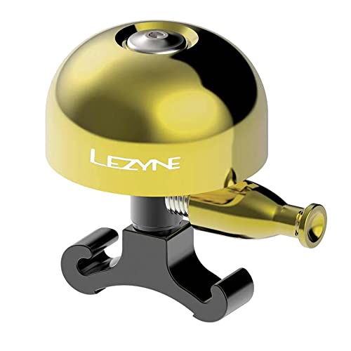 LEZYNE Classic Brass Klingel, M Messing Poliert Schwarze Halterung, 1-bl-clbrs-v104m, Gold, M von Lezyne