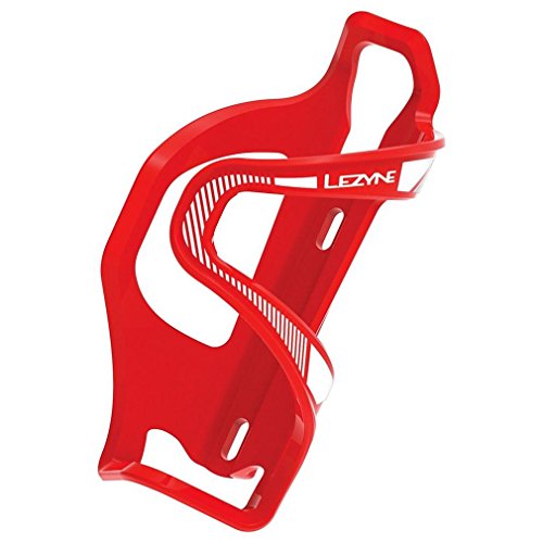 Lezyne Wasserflaschenhalter Flow Cage E SL-R, Matrix, Flasche Wird rechts geklemmt, rot-weiß, 1-BC-FLSLR-V211 Flaschenhalter, 48g von Lezyne