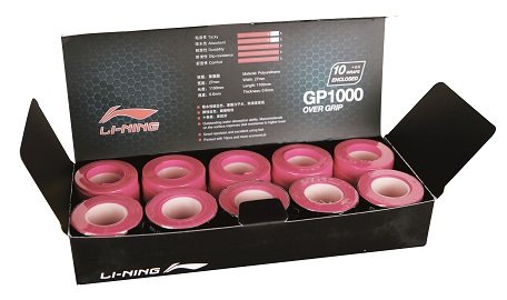 Li-Ning Badminton Overgrip Griffband Glue Box 10 Stück pink von LI-NING