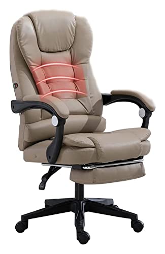 LiChA Bürostuhl, Computerspielstuhl, Liegestuhl, ergonomischer Racing-Bürostuhl, hohe Rückenlehne, PU-Leder, Tisch und Stuhl, Massagestuhl, Stuhl (Farbe: Khaki) von LiChA