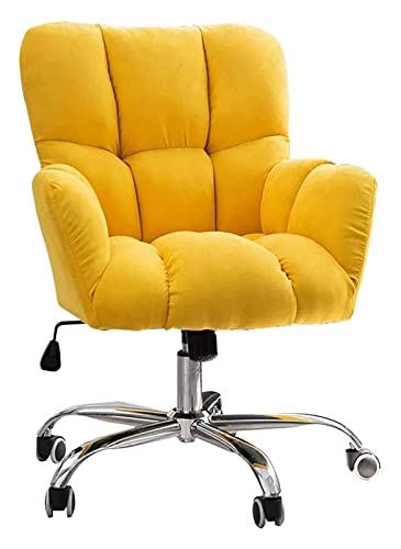 LiChA Bürostuhl, Computerstuhl, Büro-Studienstuhl, Hebestoff-Rückenlehne, Bürostuhl, Verstellbarer, drehbarer, mit Leinen gepolsterter Tisch und Stuhl, Stuhl (Farbe: Gelb), erforderlich von LiChA