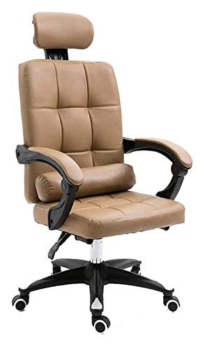LiChA Bürostuhl, Computerstuhl, Bürostuhl, hohe Rückenlehne, PU-Leder, Schreibtischstuhl, ergonomischer Bürolift-Drehstuhl, Spielstuhl, Stuhl (Farbe: Khaki) von LiChA