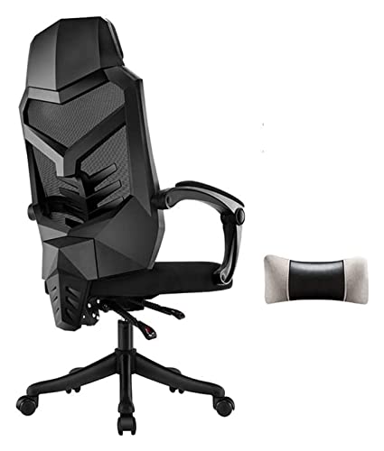 LiChA Bürostuhl, Computerstuhl, Verstellbarer E-Sport-Stuhl, Sitzspielstuhl, ergonomischer, bequemer Bürostuhl mit hoher Rückenlehne (Farbe: Schwarz) von LiChA