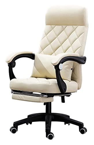 LiChA Bürostuhl, Computerstuhl, ergonomischer Bürostuhl mit hoher Rückenlehne, Fußschemel, Liegestuhl, Hebestuhl, Drehstuhl, Arbeitsstuhl, Spielstuhl, Stuhl (Farbe: Beige) von LiChA