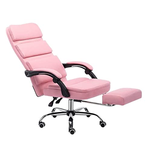 LiChA Bürostuhl, Computerstuhl, hohe Rückenlehne, PU-Leder, Boss-Stuhl, Spieltisch, Stuhl, Fußstütze, Liegestuhl, ergonomischer Arbeitsstuhl, Stuhl (Farbe: Rosa) von LiChA