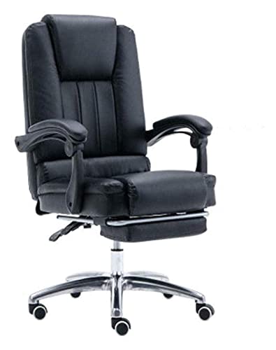 LiChA Bürostuhl, E-Sport-Stuhl, Spielstuhl, Computerstuhl, Heimbüro-Schreibtischstuhl, Liegestuhl, Drehstuhl mit Rückenlehne, Chef-Arbeitsstuhl, Stuhl (Farbe: Schwarz) von LiChA