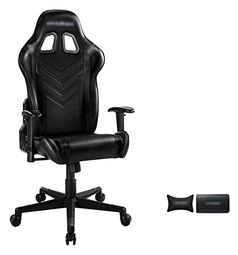 LiChA Bürostuhl, E-Sport-Stuhl, Spielstuhl, ergonomischer Bürostuhl, Lederarmlehne, Boss-Stuhl, Computerstuhl, Lift-Drehstuhl, Stuhl (Farbe: Schwarz, Größe: 70 x 70 x 124 cm) von LiChA