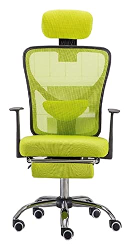 LiChA Bürostuhl, E-Sport-Stuhl, hohe Rückenlehne, drehbarer Büro-Schreibtischstuhl, Netz-Ergonomie, Boss-Stuhl, Arbeitsstuhl, Spielstuhl, Kissensitz, Stuhl (Farbe: Grün) von LiChA
